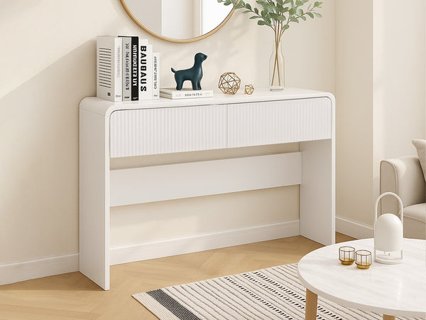Console Table With 2 Drawers - White