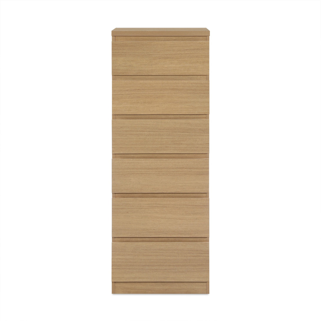 TONGASS 6 Drawer Slim Tallboy - OAK
