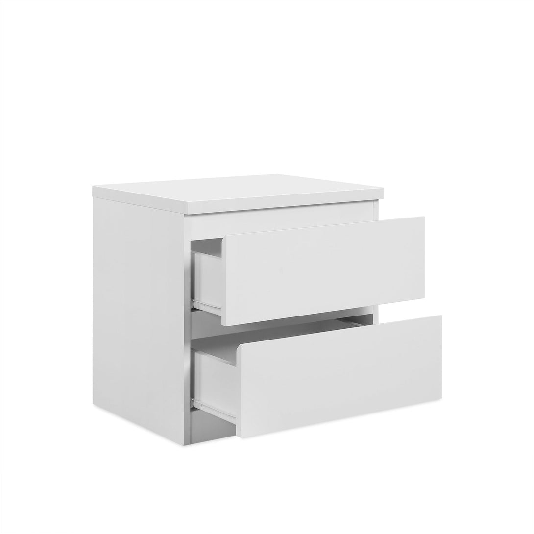 Angeles High Gloss Bedside Table - White – Treasurebox