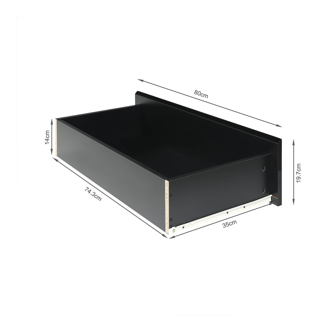 ANGELES High Gloss 4 Drawer Tallboy - BLACK