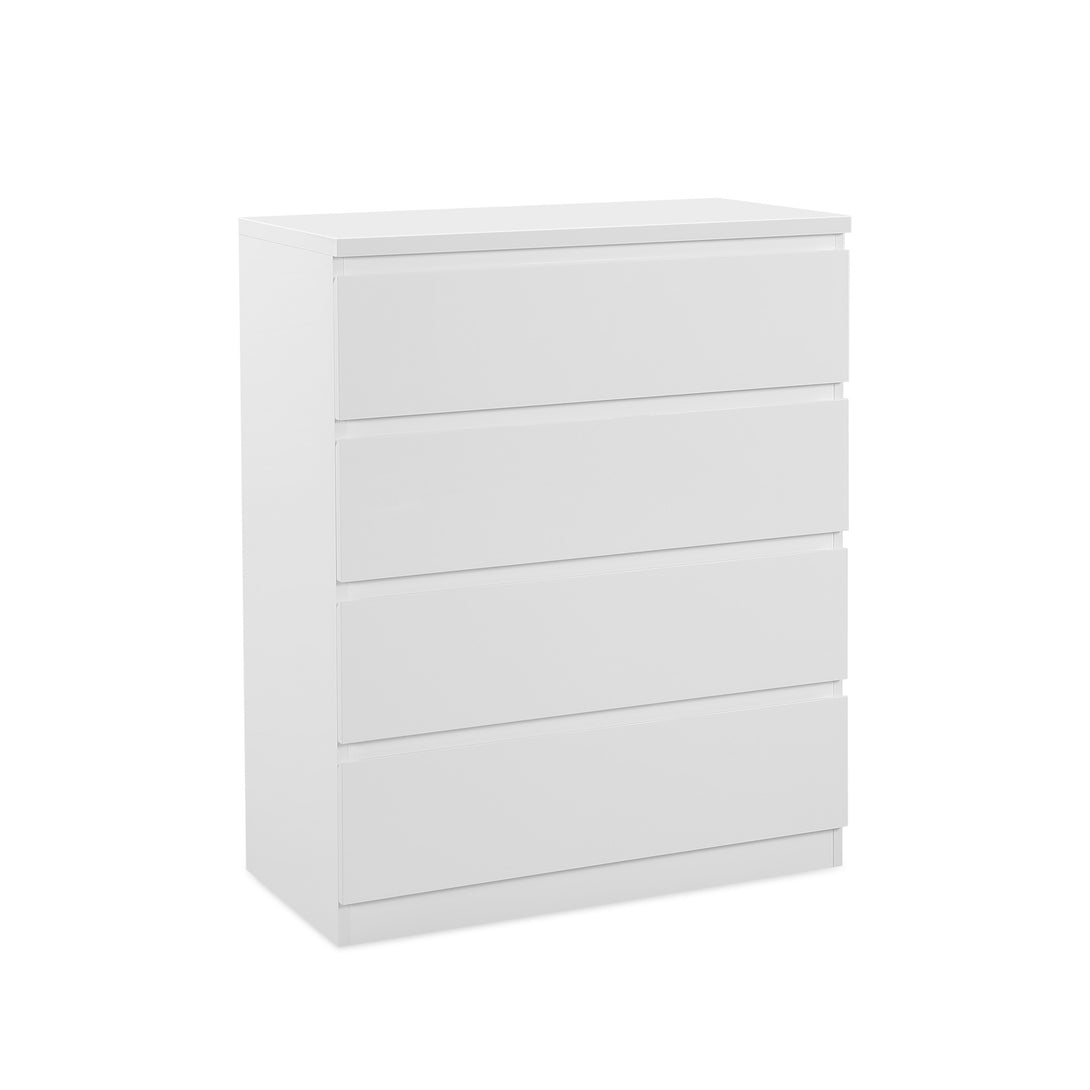 ANGELES High Gloss 4 Drawer Tallboy - WHITE