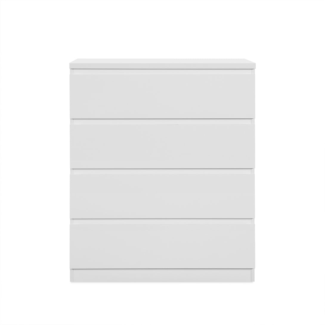 ANGELES High Gloss 4 Drawer Tallboy - WHITE