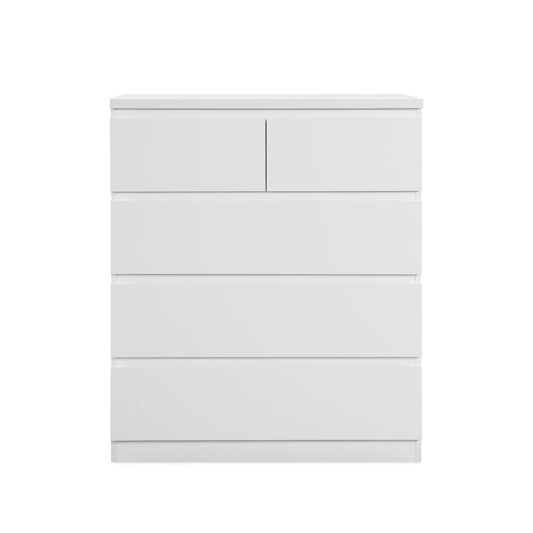ANGELES High Gloss 5 Drawer Tallboy - WHITE