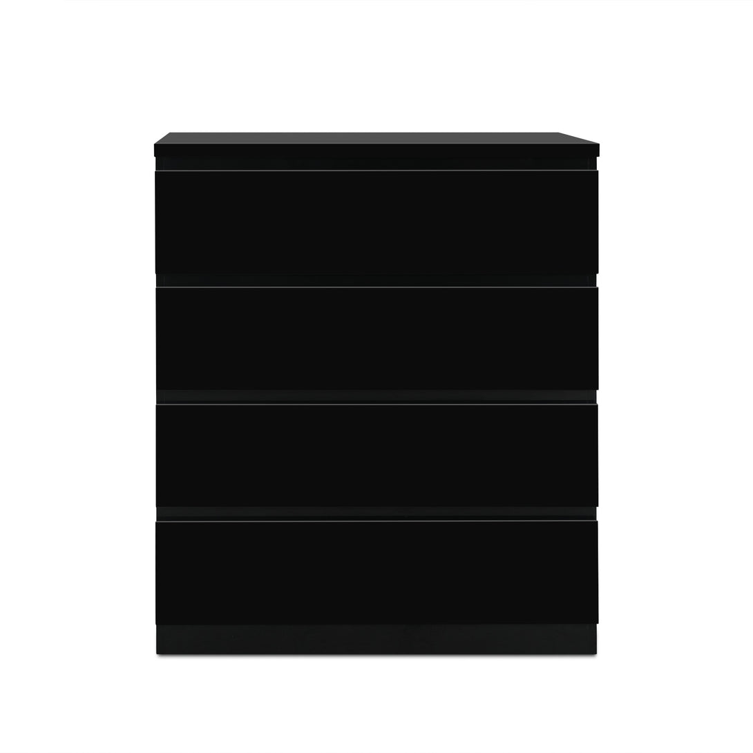 ANGELES High Gloss 4 Drawer Tallboy - BLACK