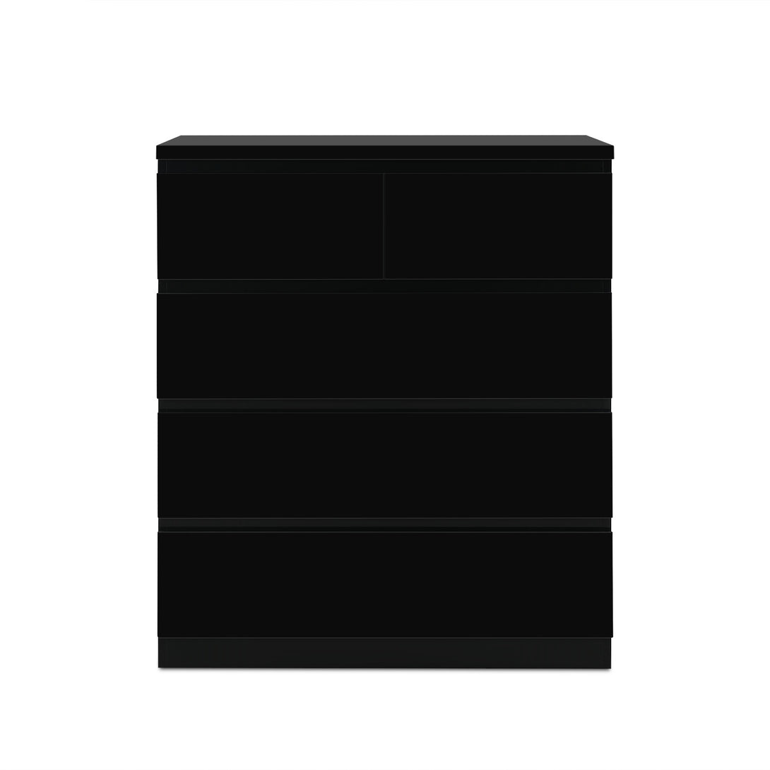 ANGELES High Gloss 5 Drawer Tallboy - BLACK
