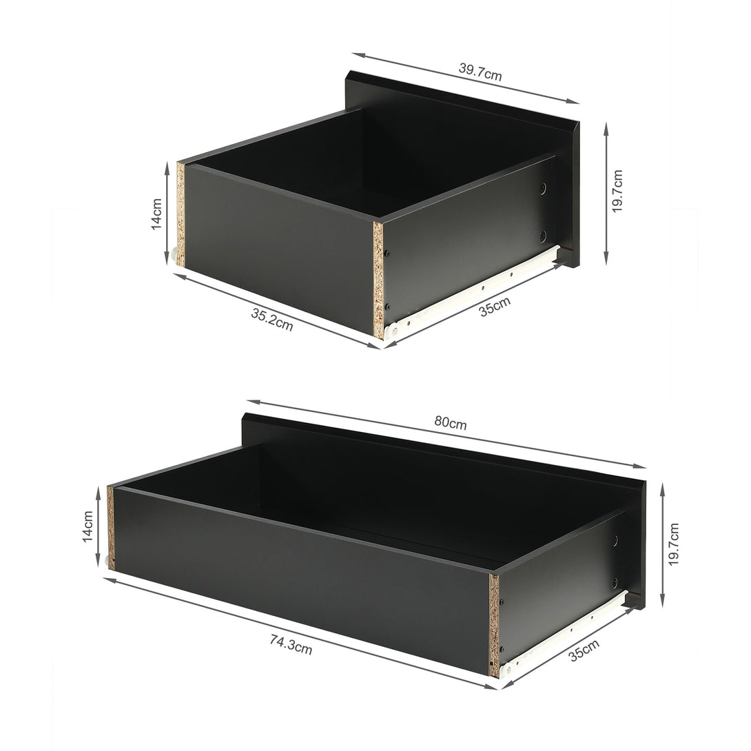 ANGELES High Gloss 5 Drawer Tallboy - BLACK