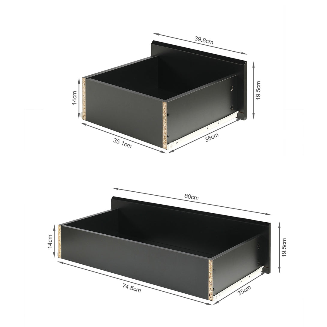 ANGELES High Gloss 6 Drawer Tallboy - BLACK