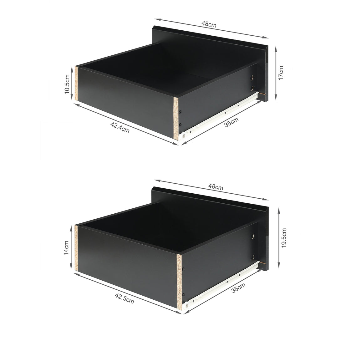 ANGELES High Gloss 6 Drawer Slim Tallboy - BLACK