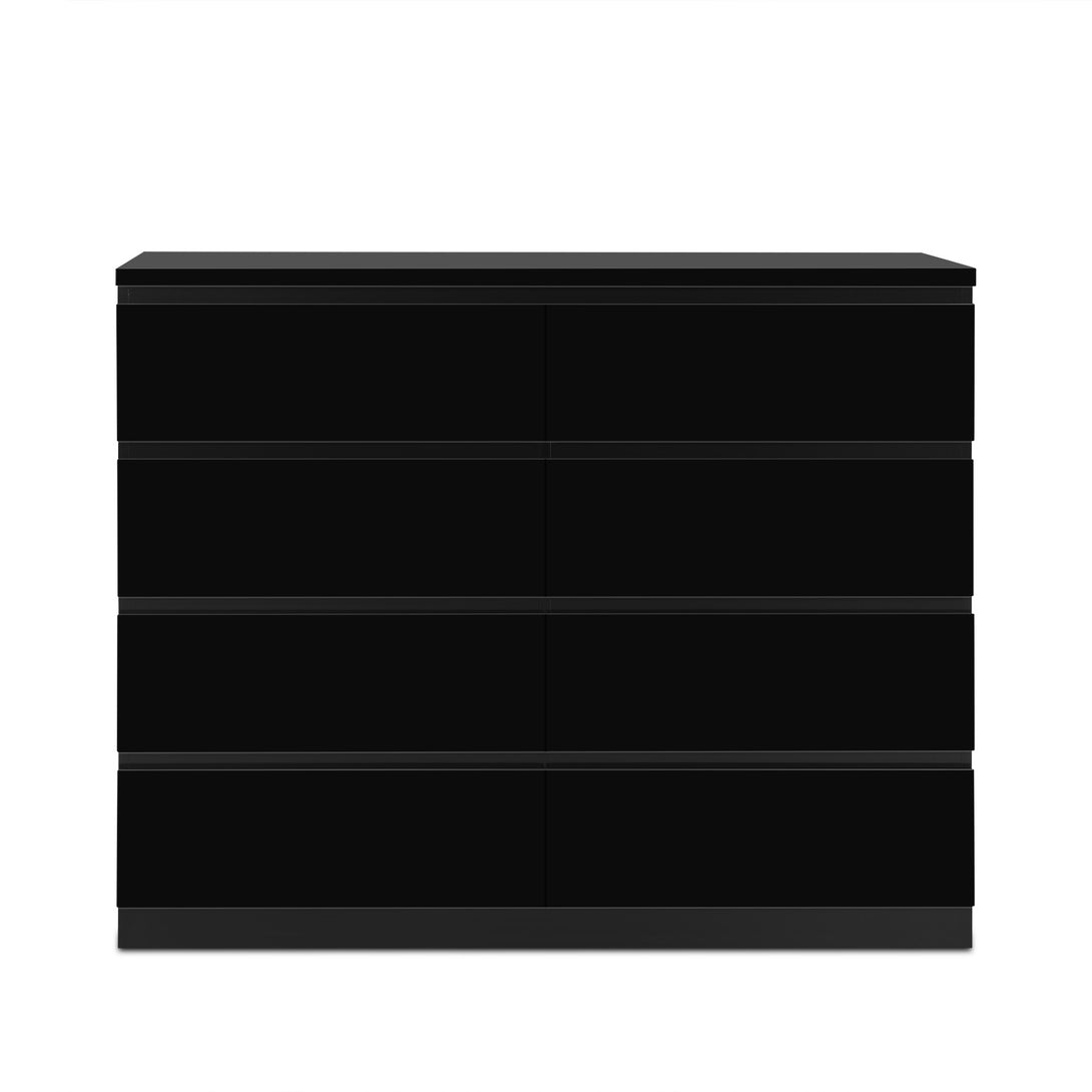 ANGELES High Gloss 8 Drawer Lowboy - BLACK