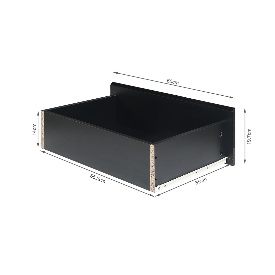 ANGELES High Gloss 8 Drawer Lowboy - BLACK