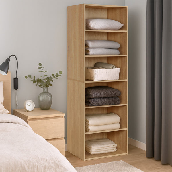 PAYETTE 6 Shelf Wardrobe - OAK 