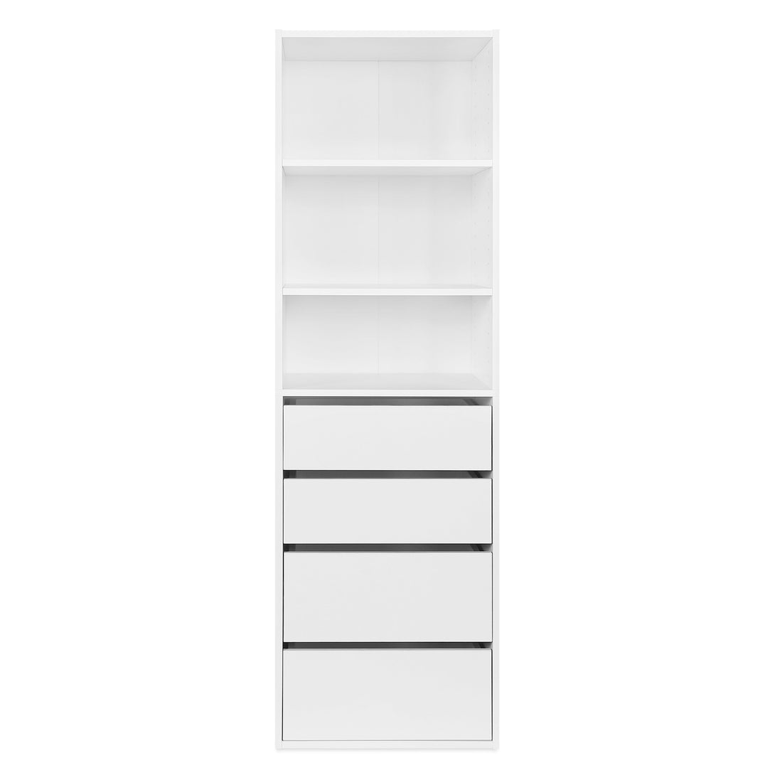 DELTA 4 Drawer & 3 Shelf Wardrobe - WHITE