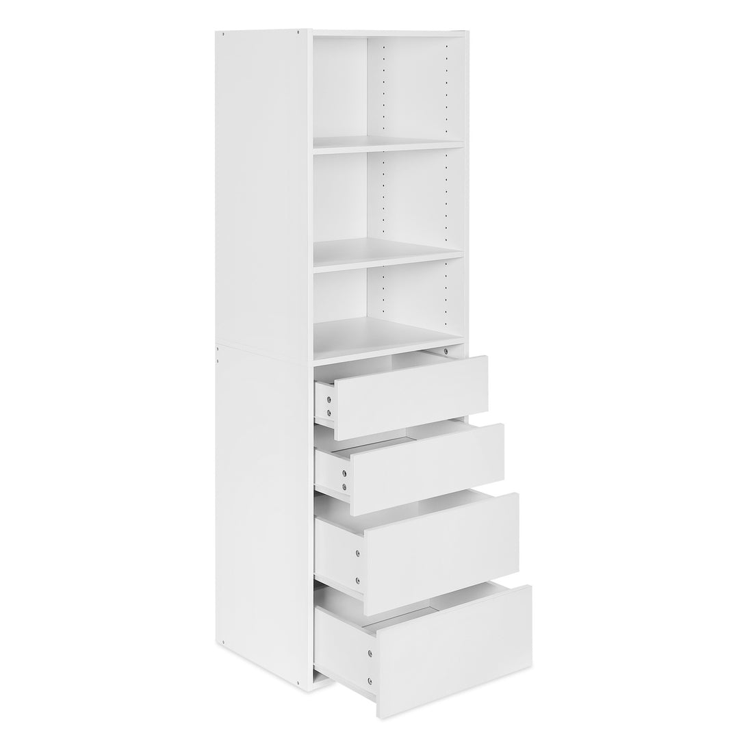 DELTA 4 Drawer & 3 Shelf Wardrobe - WHITE