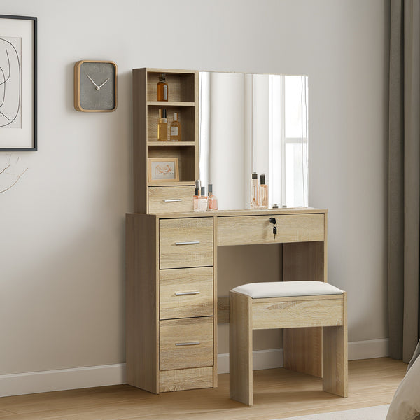 CYCLAMEN Dressing Table with Drawers Set - Oak