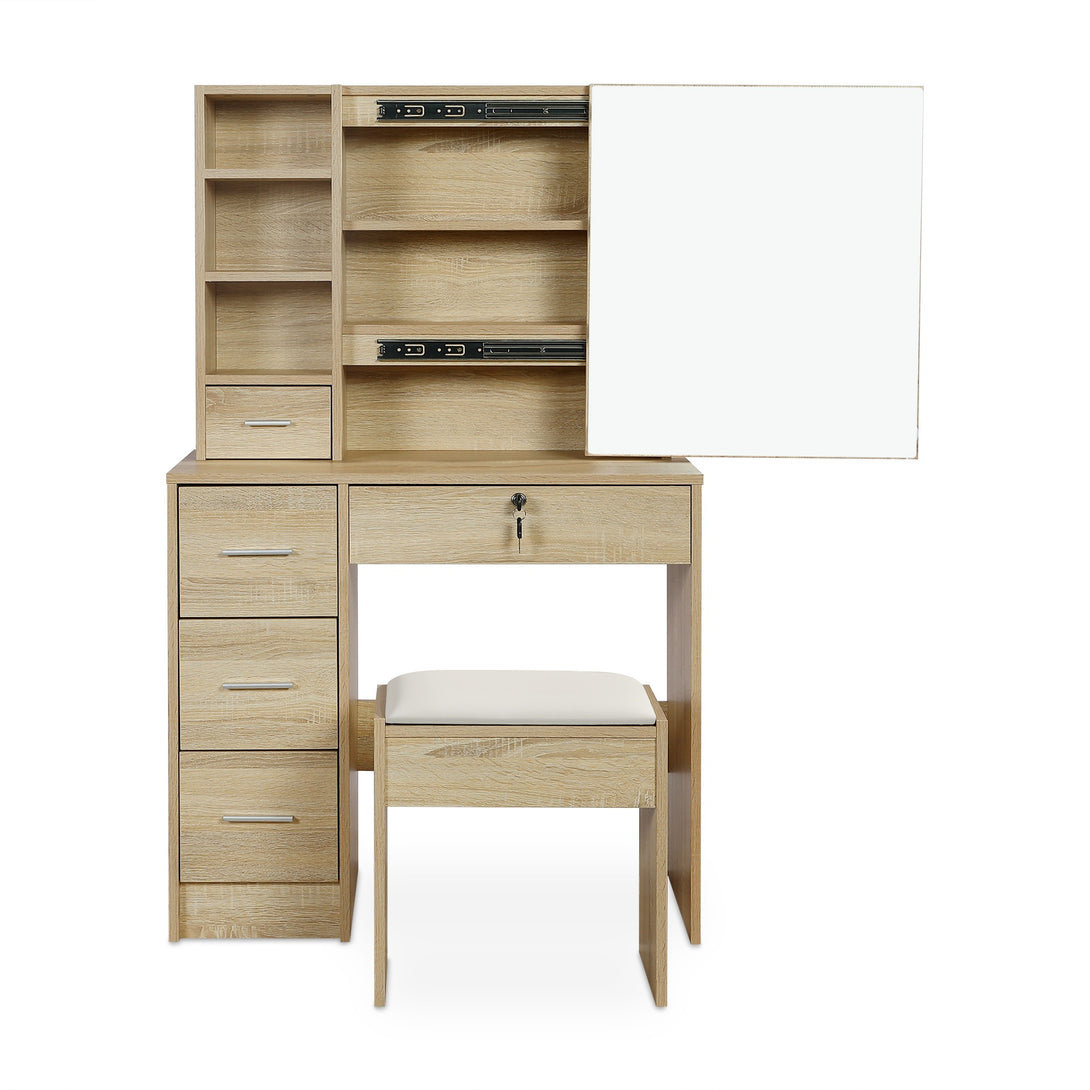 CYCLAMEN Dressing Table with Drawers Set - Oak