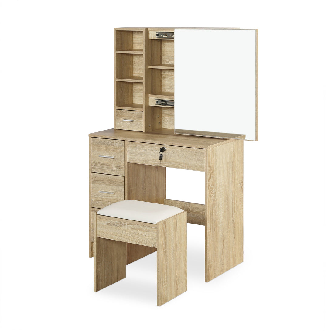 CYCLAMEN Dressing Table with Drawers Set - Oak