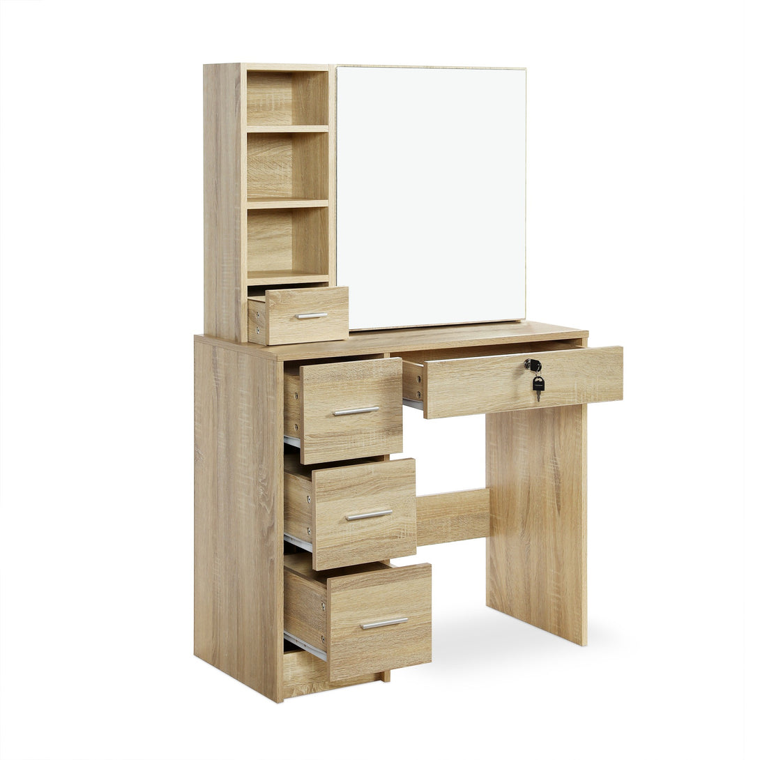 CYCLAMEN Dressing Table with Drawers Set - Oak