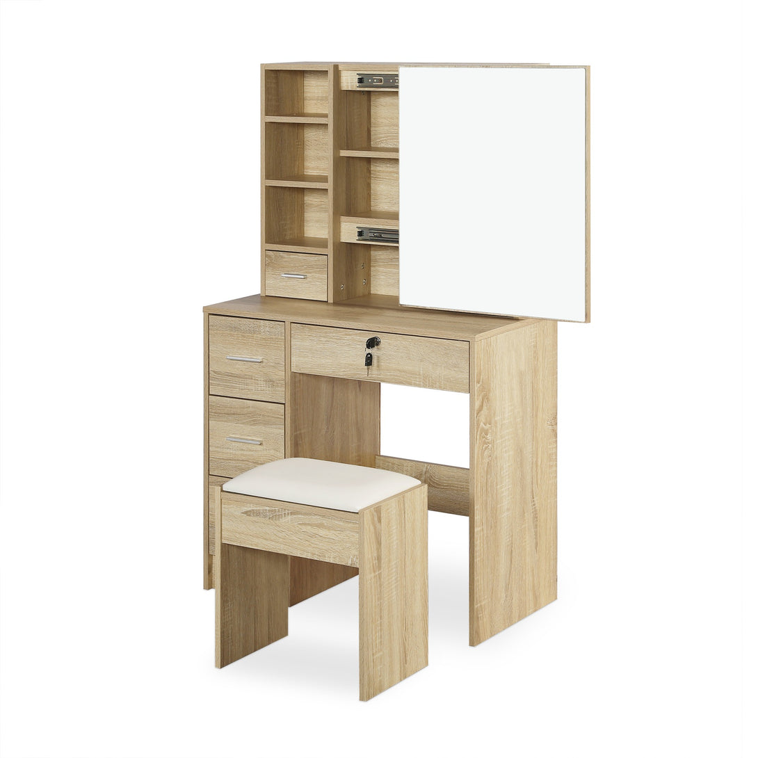 CYCLAMEN Dressing Table with Drawers Set - Oak
