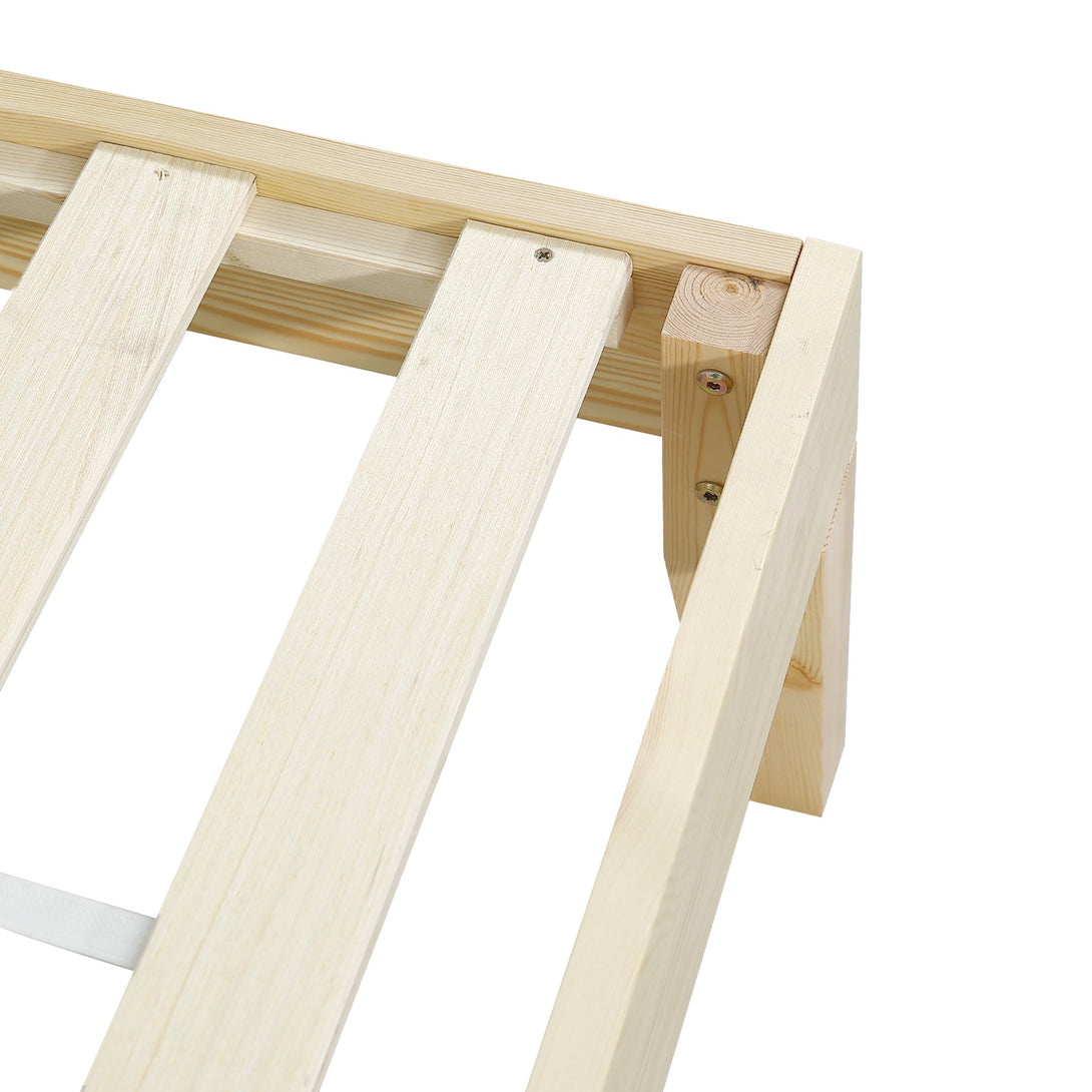 Creise Double Wooden Bed Frame - Light Oak