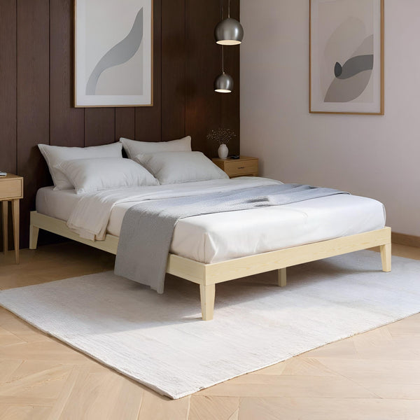 Creise Double Wooden Bed Frame - Light Oak