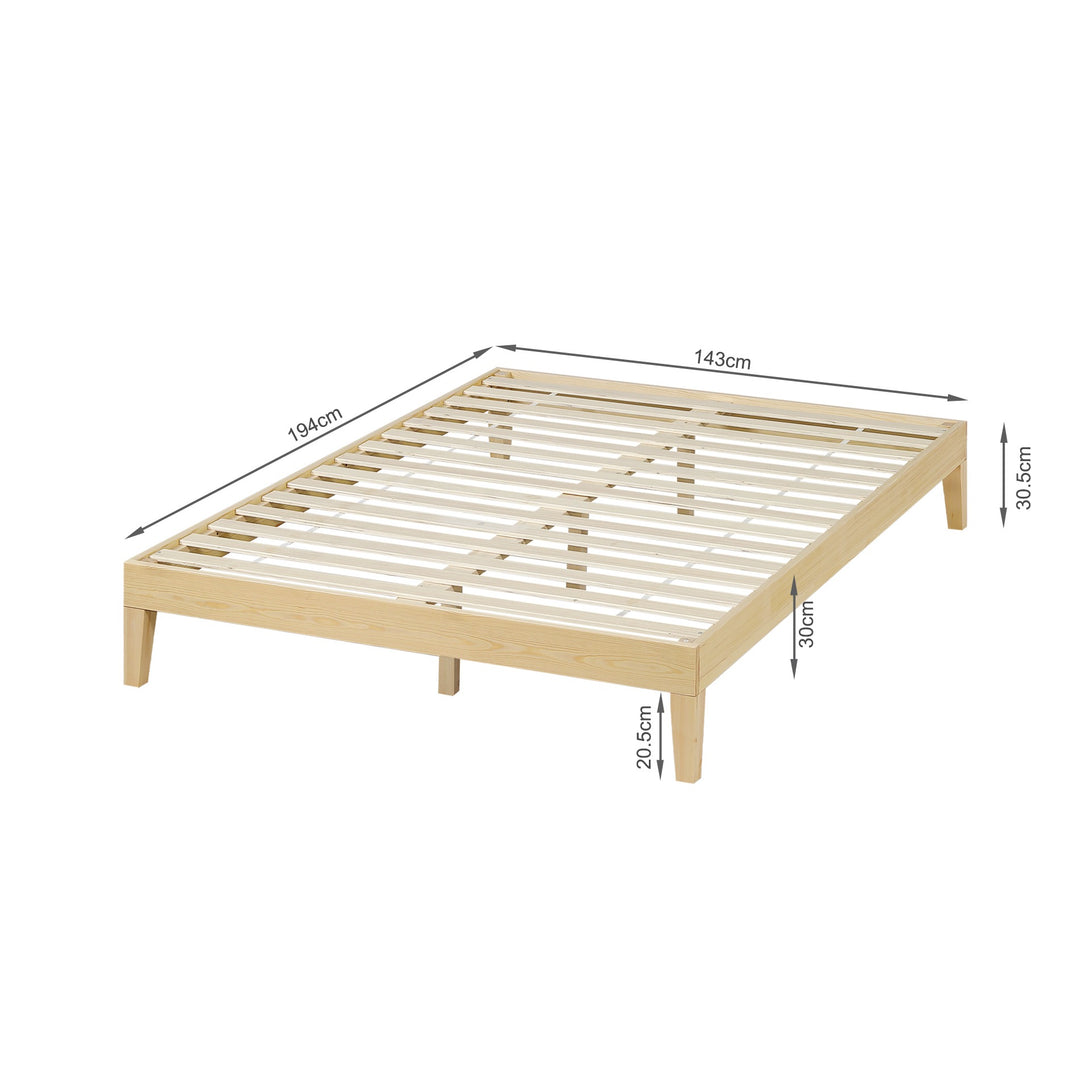Creise Double Wooden Bed Frame - Light Oak