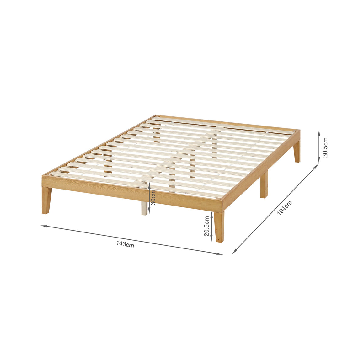 Conival Double Wooden Bed Frame - Natural Oak