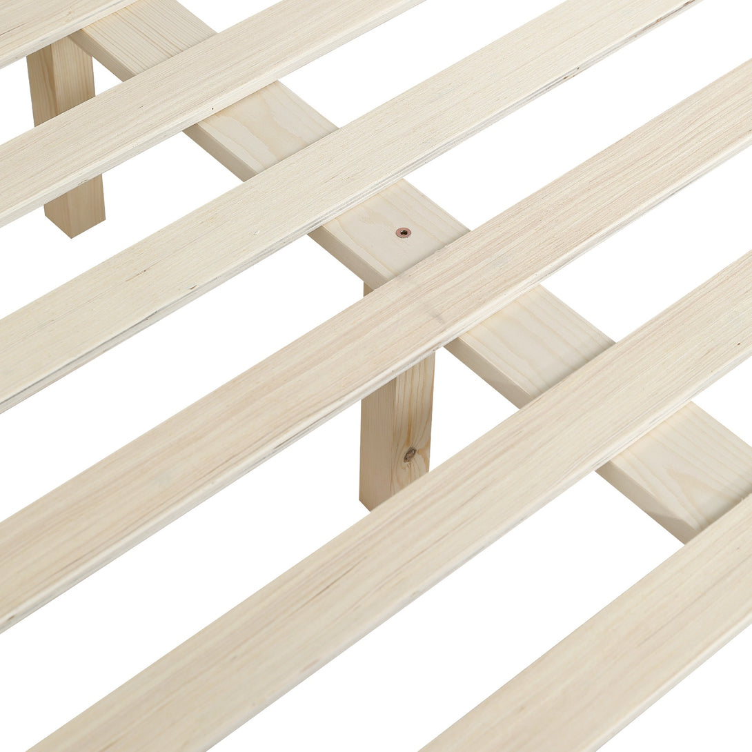 Conival Double Wooden Bed Frame - Natural Oak