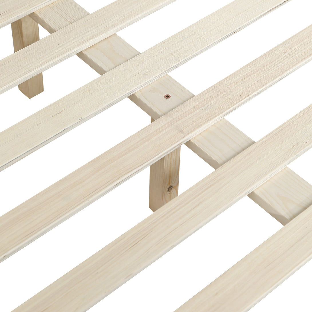 Conival Double Wooden Bed Frame - Natural Oak – Treasurebox