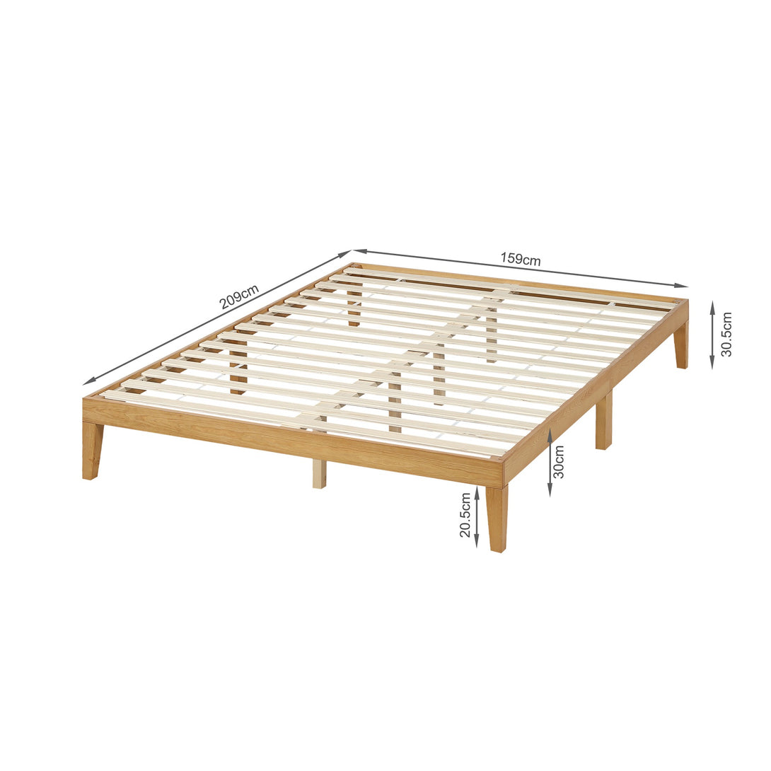 Conival Queen Wooden Bed Frame - Natural Oak
