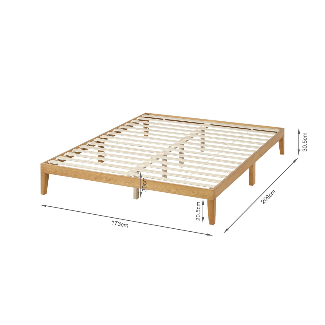 Conival King Wooden Bed Frame - Natural Oak