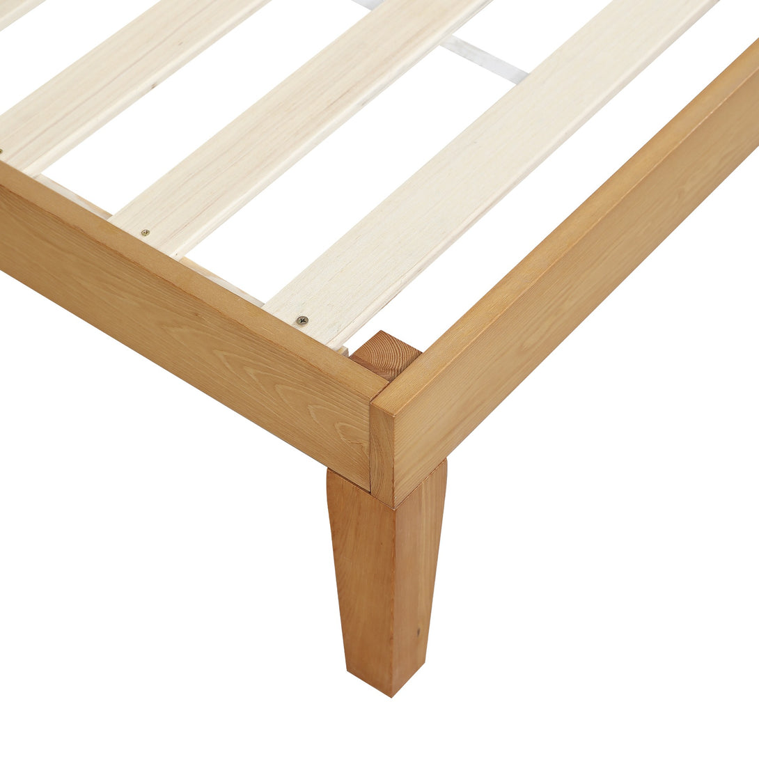 Conival King Wooden Bed Frame - Natural Oak