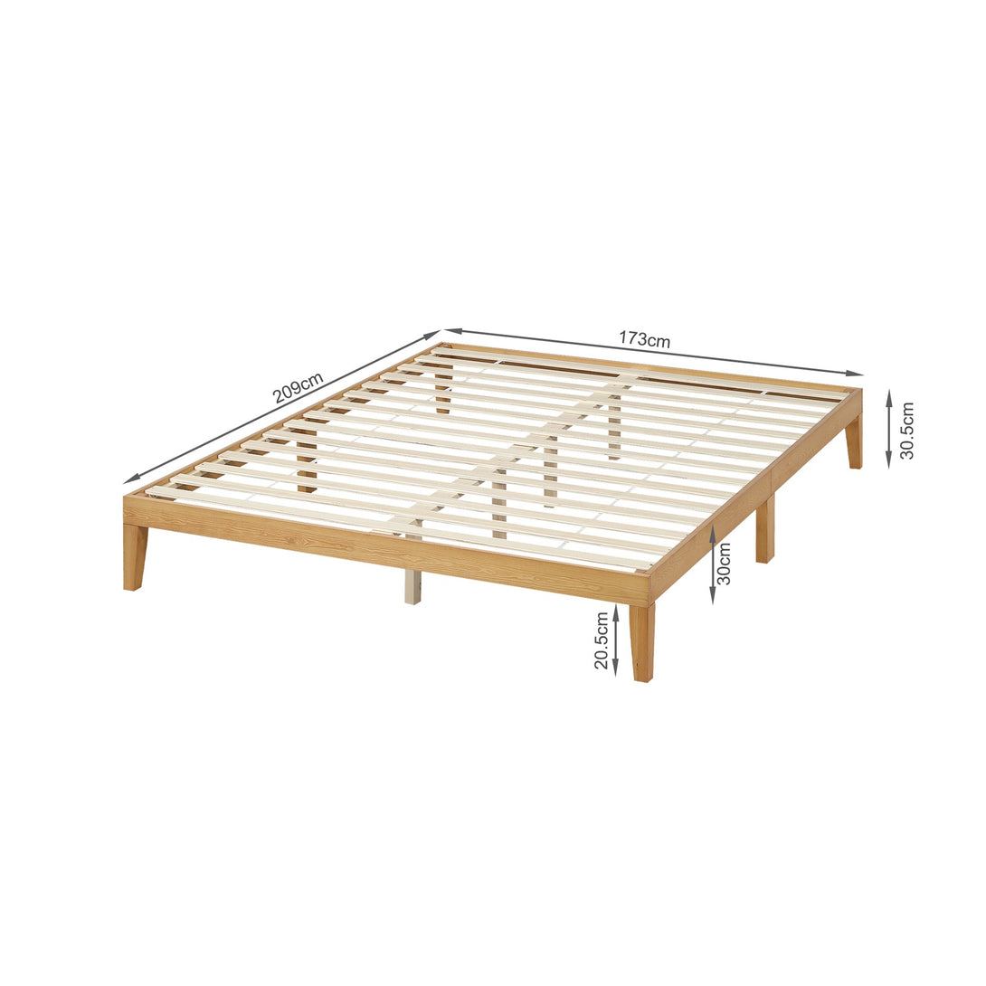Conival King Wooden Bed Frame - Natural Oak