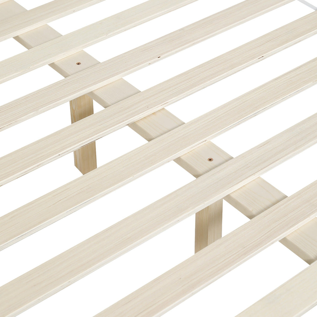 Conival King Wooden Bed Frame - White – Treasurebox