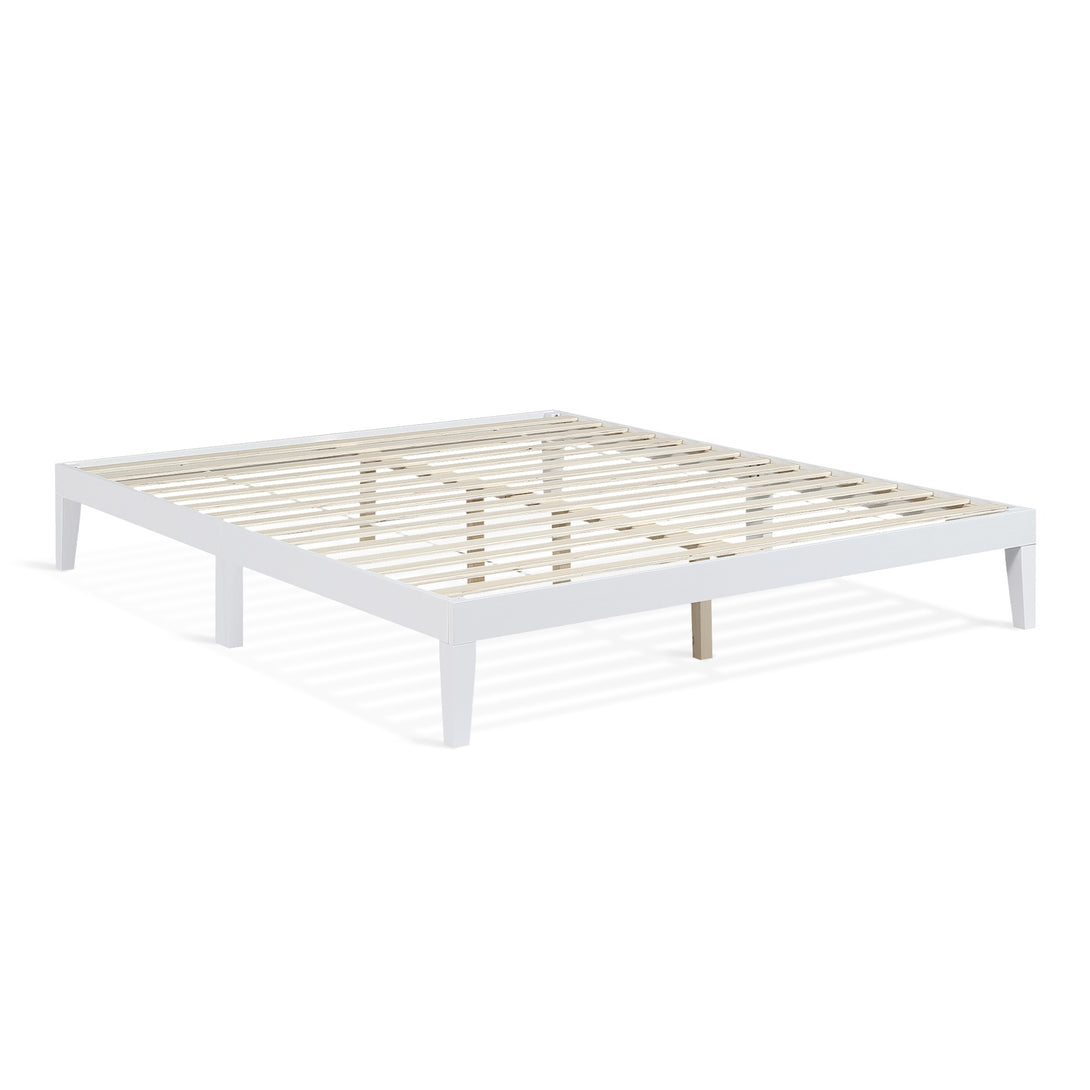 Conival King Wooden Bed Frame - White