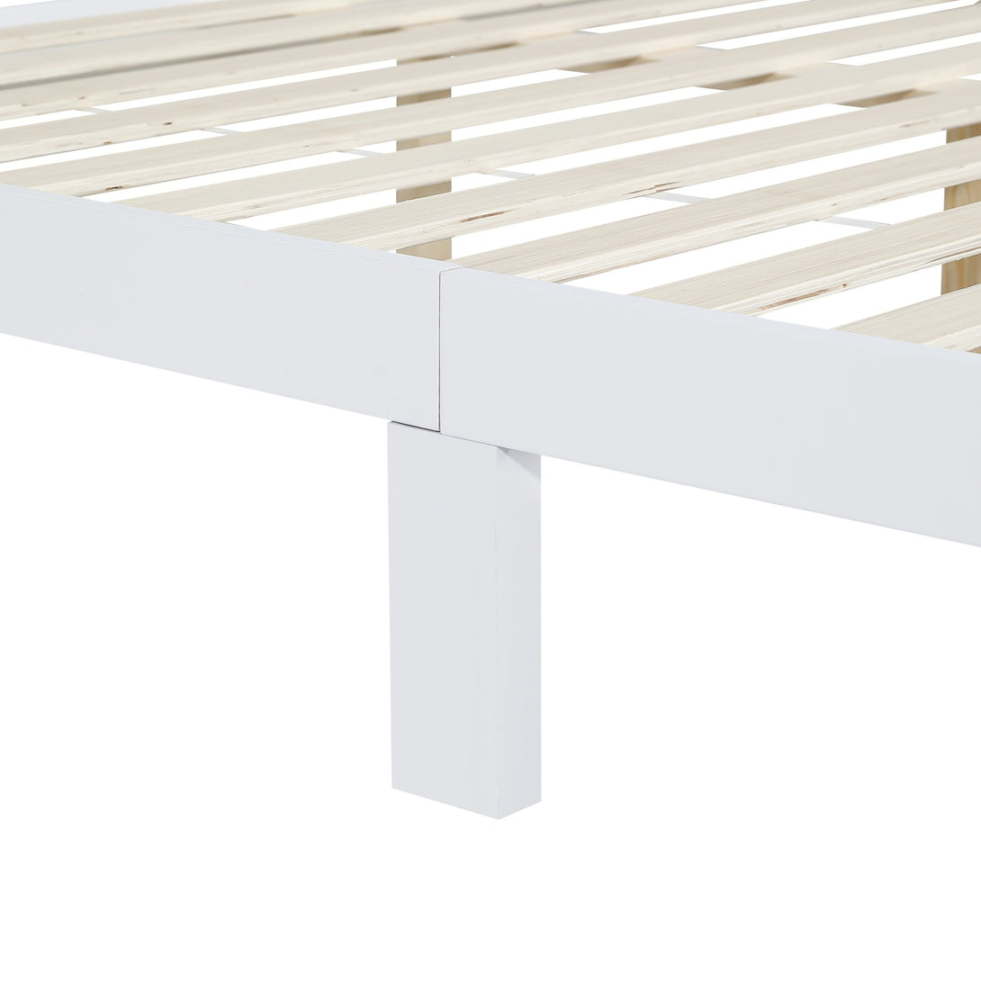 Conival King Wooden Bed Frame - White