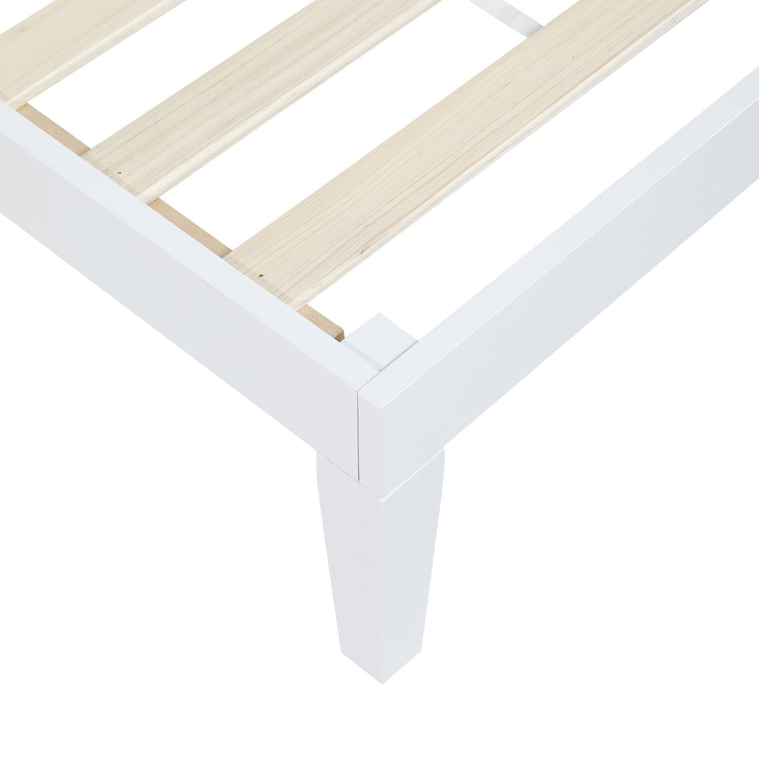 Conival King Wooden Bed Frame - White