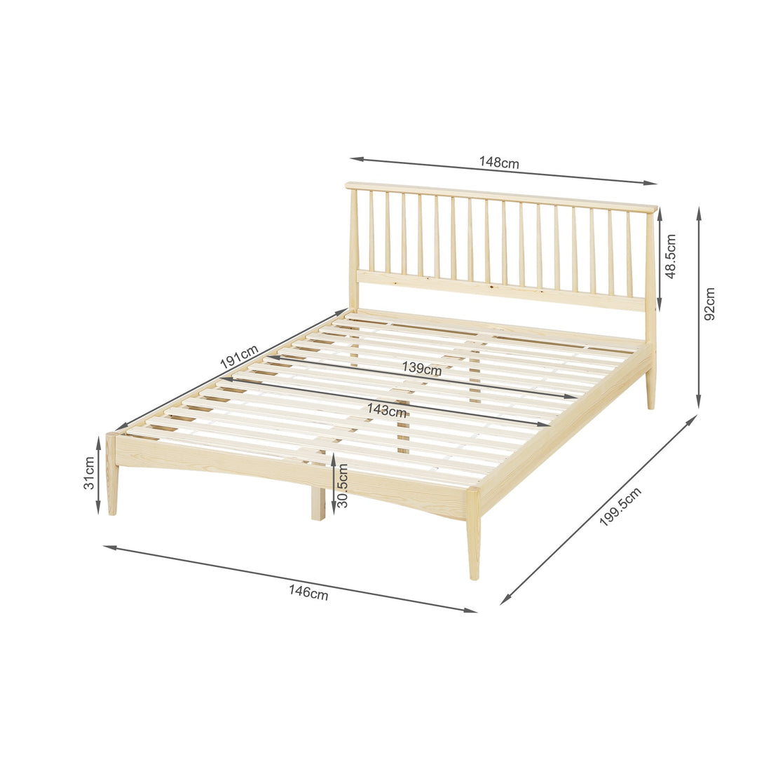 Tolmount Double Wooden Bed Frame - Light Oak