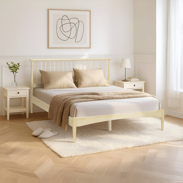 Tolmount Double Wooden Bed Frame - Light Oak