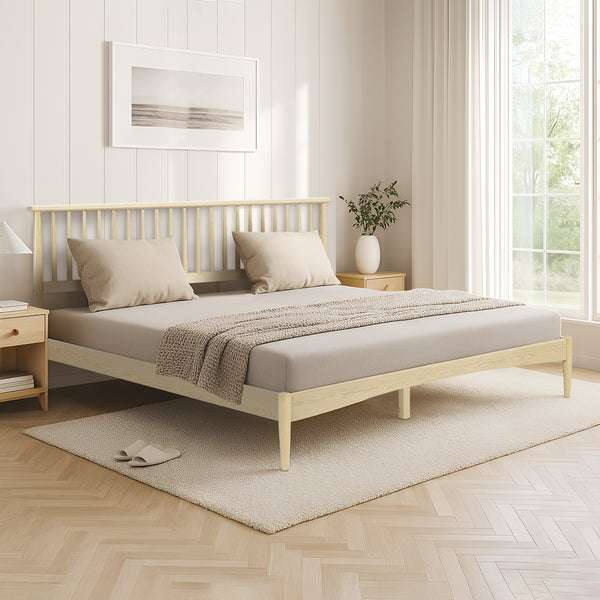 Tolmount King Wooden Bed Frame - Light Oak