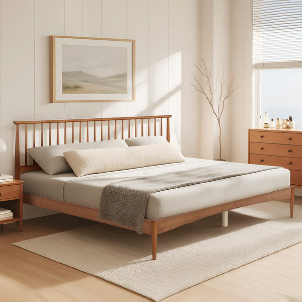 Tolmount King Wooden Bed Frame - Walnut