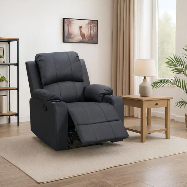 Marton Manual Recliner Chair - Black