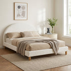 Moruisg Boucle Queen Bed Frame - White