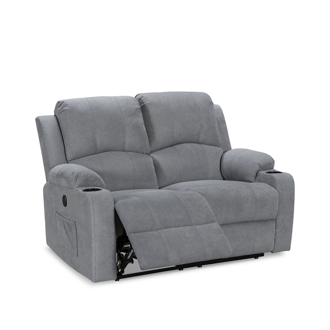 Henley Fabric Electric 2 Seater Recliner Sofa - Grey (0.701m³ - 66kg)