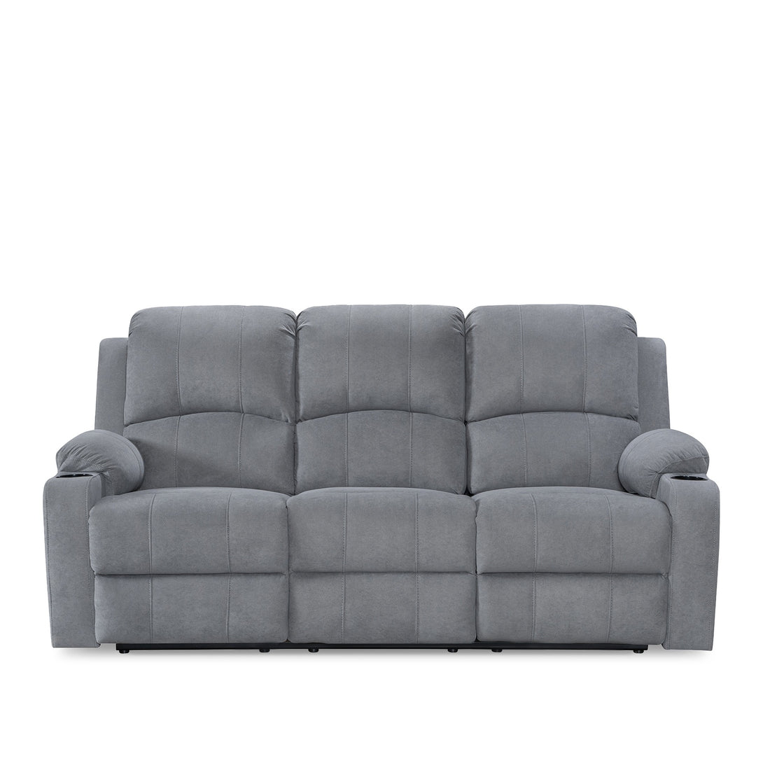 Henley Fabric Electric 3 Seater Recliner Sofa - Grey