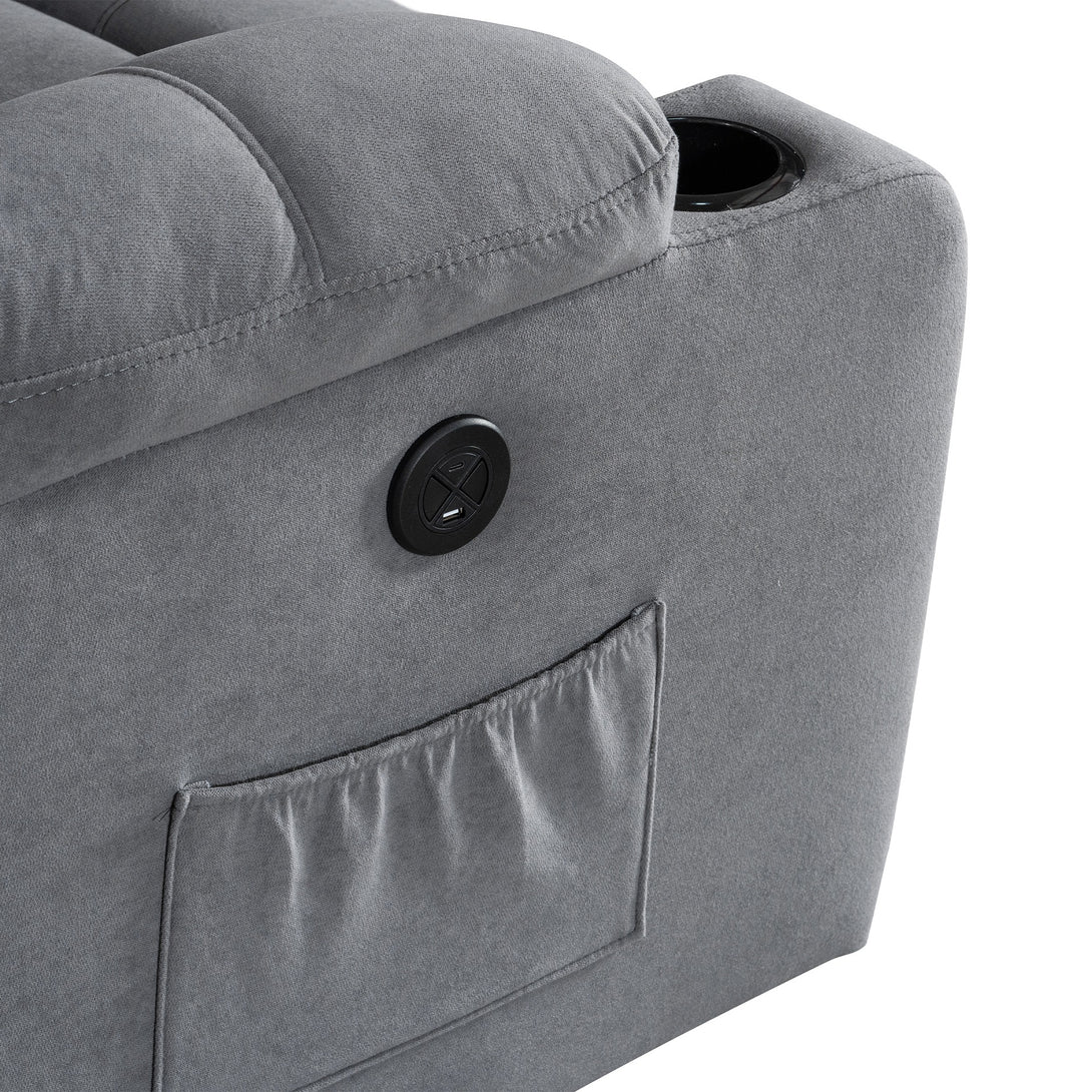 Henley Fabric Electric 3 Seater Recliner Sofa - Grey