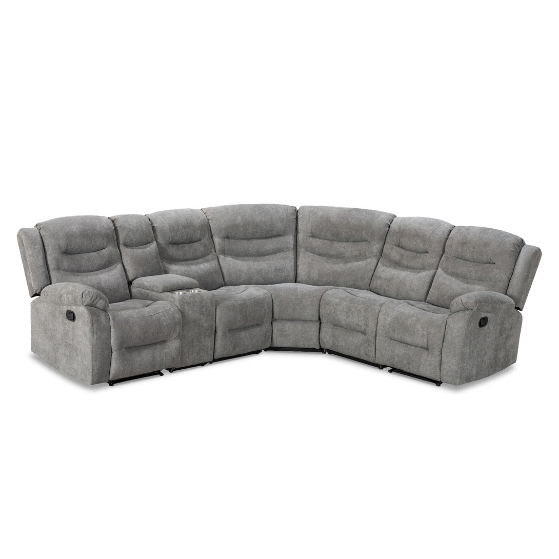 Silverdale Fabric Manual Recliner Corner Sofa - Grey