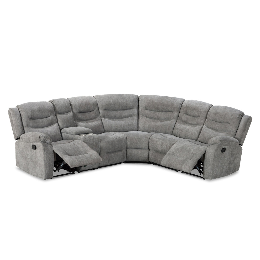 Silverdale Fabric Manual Recliner Corner Sofa - Grey