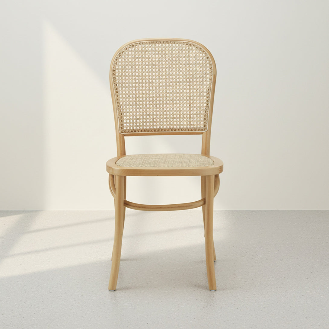 Set of 2 Christopher Beech Wood and Rattan Dining Chair – Natural