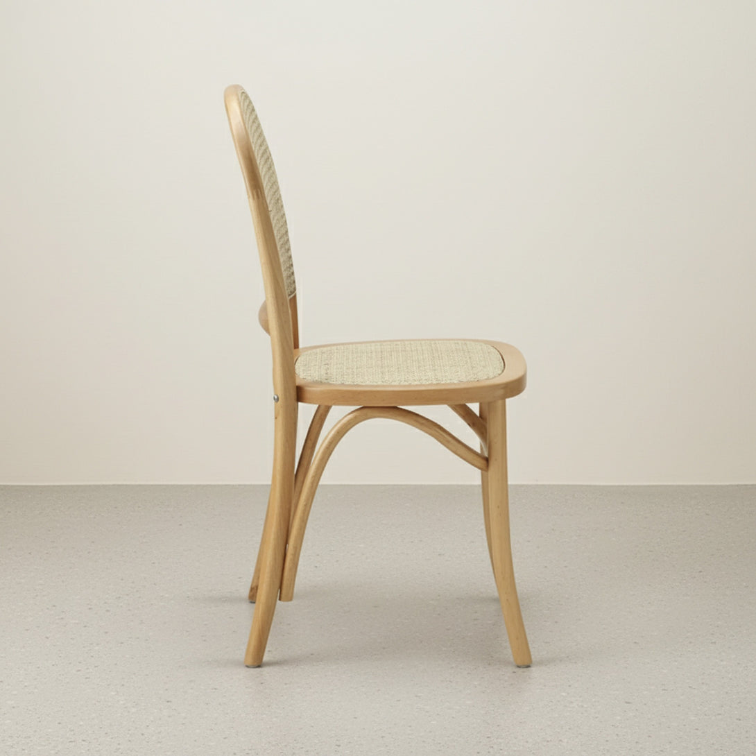 Set of 2 Christopher Beech Wood and Rattan Dining Chair – Natural