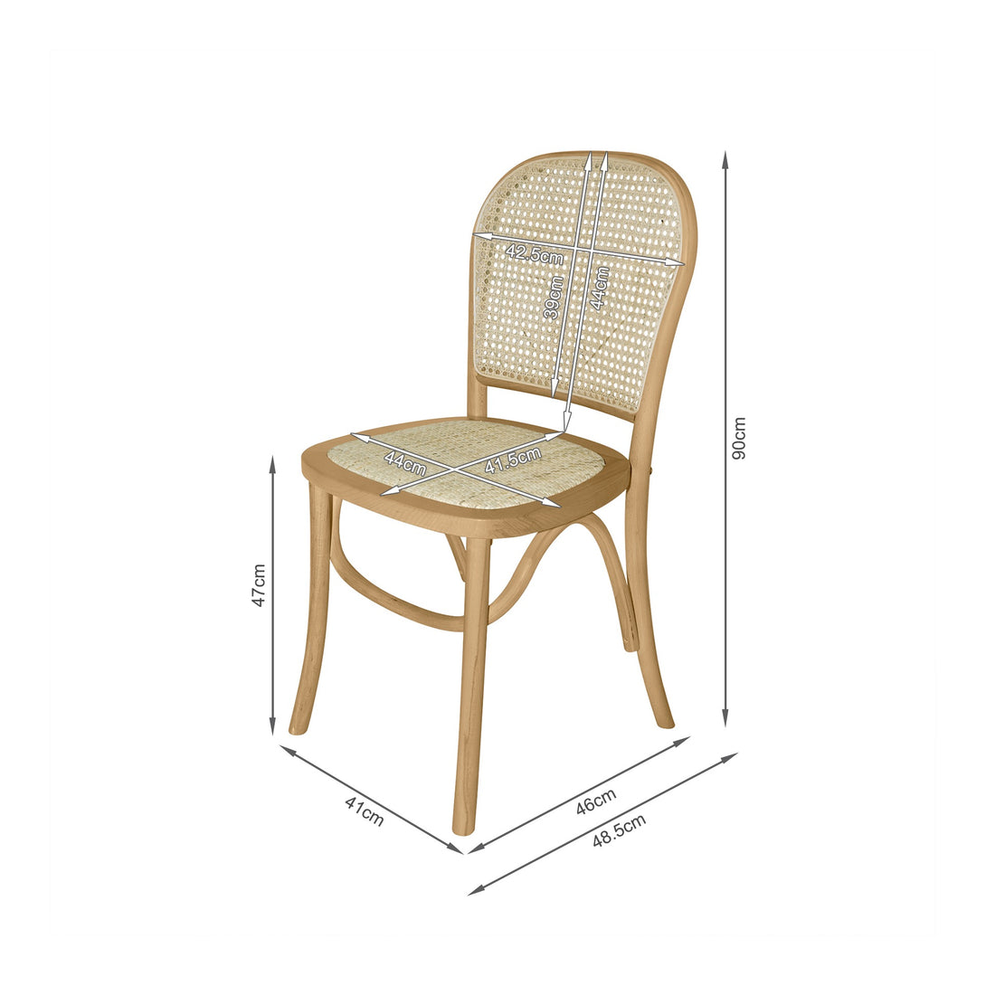Christopher Beech Wood and Rattan Dining Chair – Set of 2 – Natural